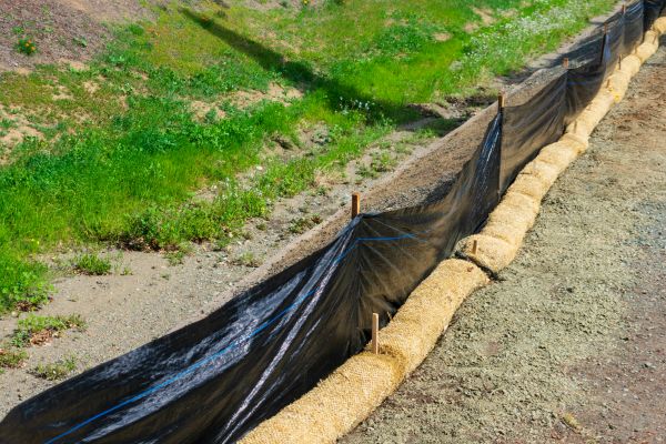 Straw Wattle Installation in Lexington